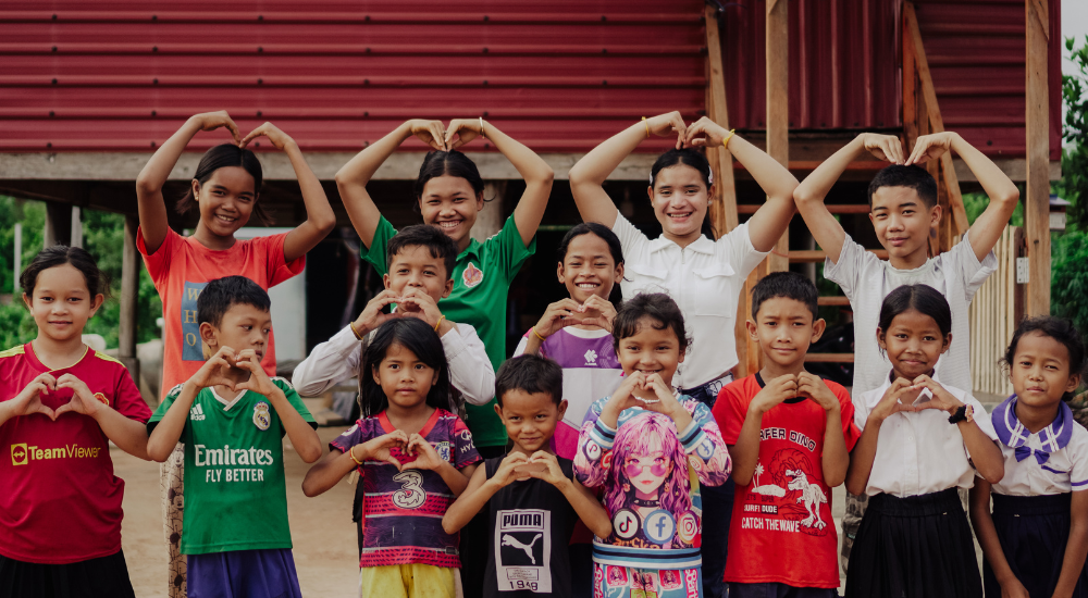 Group of happy kids